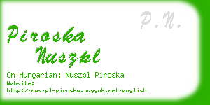 piroska nuszpl business card